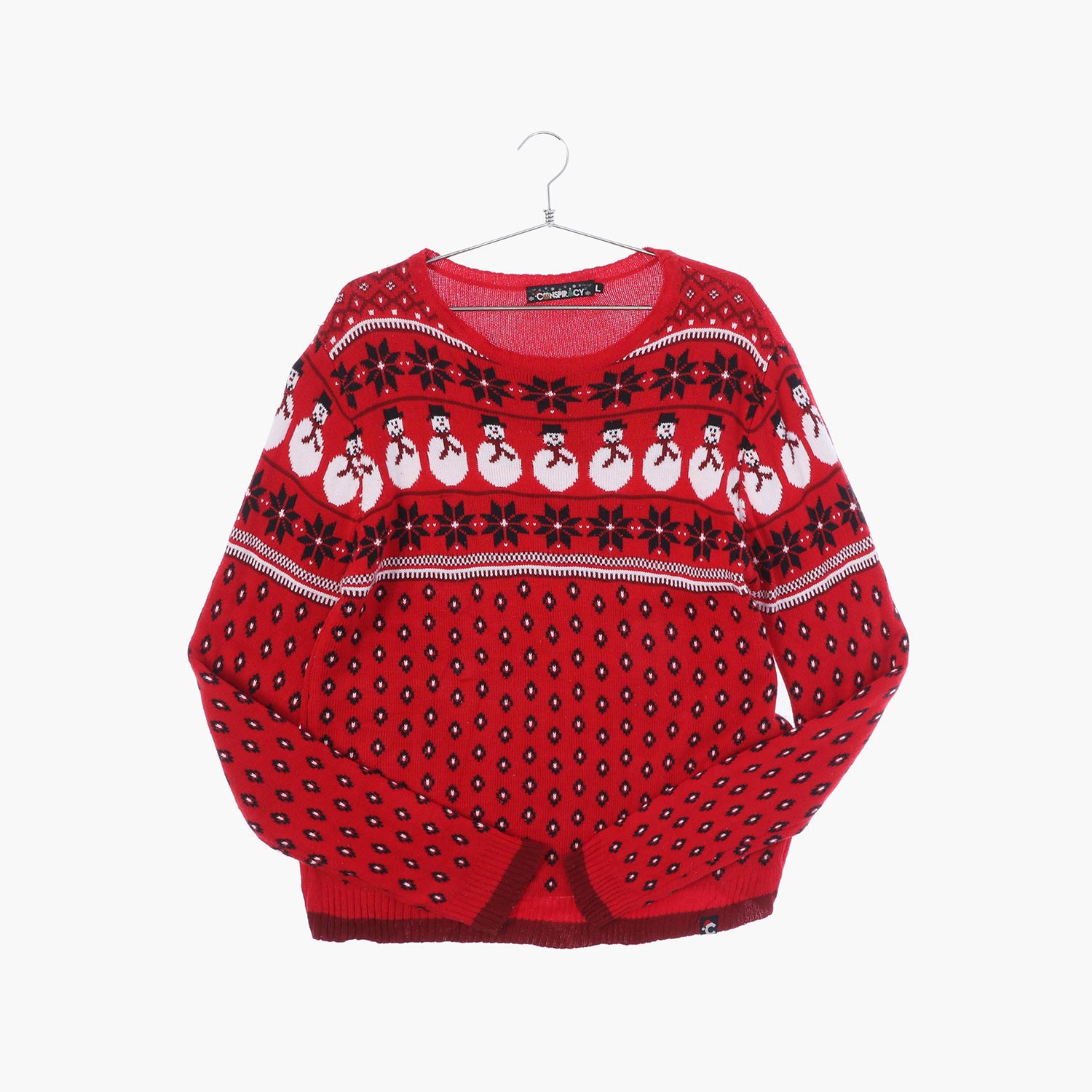 아크릴 라운드 크리스마스 니트/스웨터 공용 L 빈티지톡