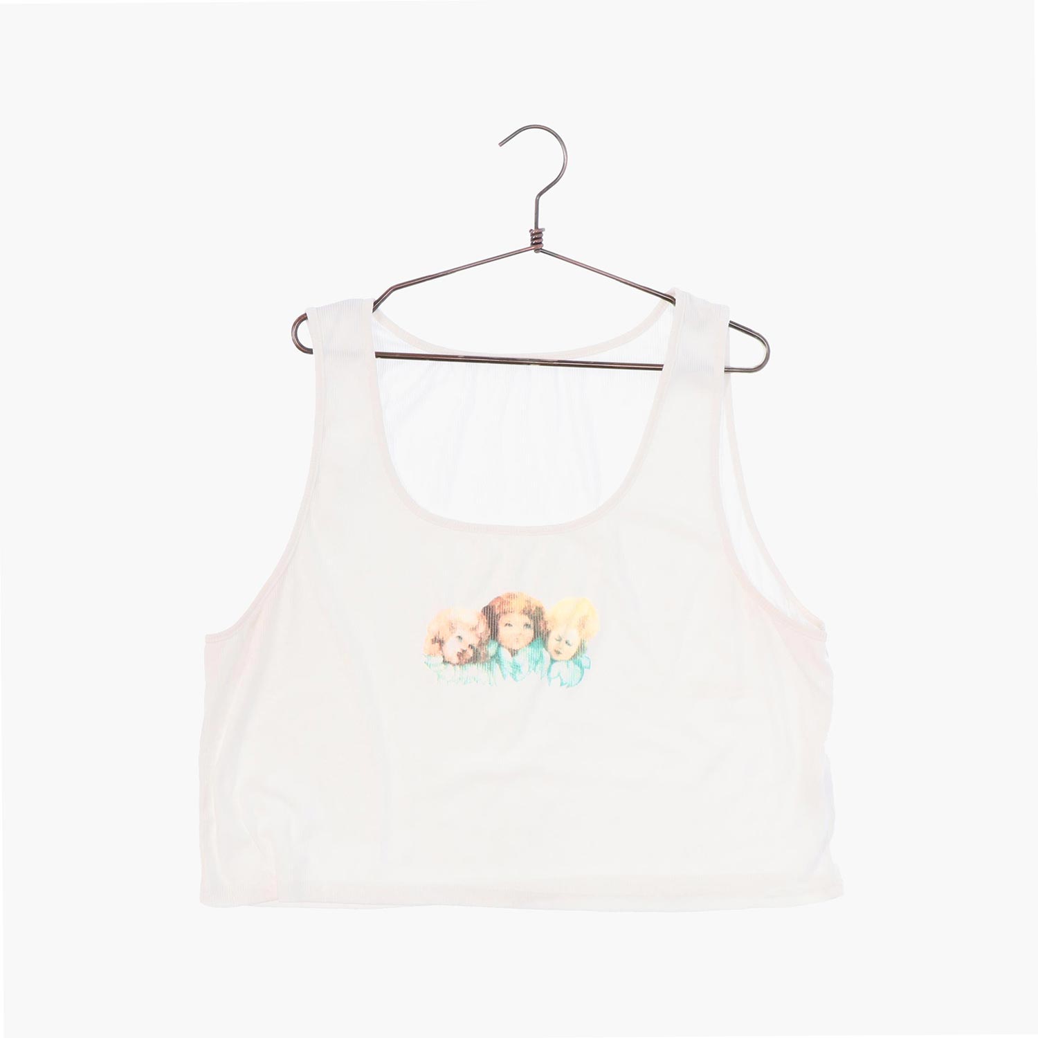 폴리 크롭 민소매 티셔츠 여자 3XL 빈티지톡